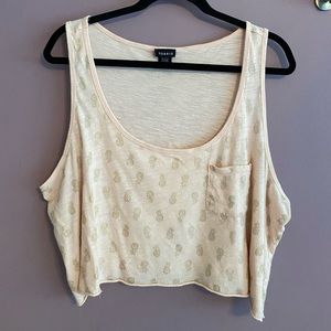 Torrid Pineapple Gold Foil Crop Tank Top